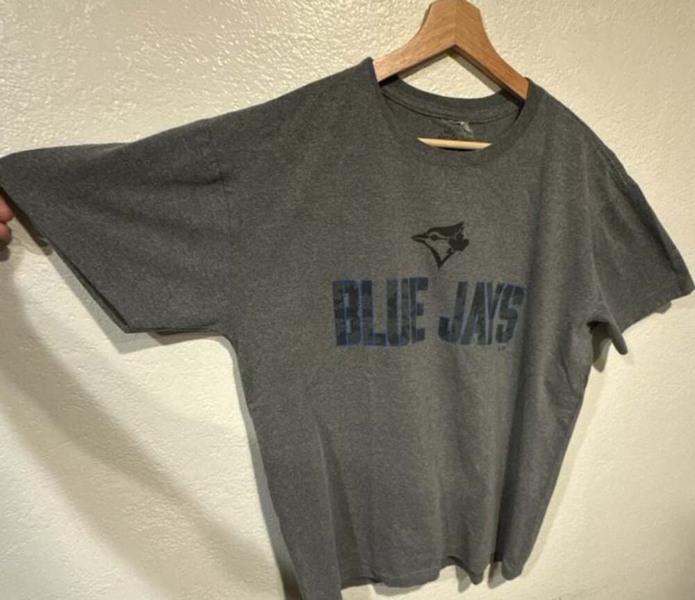 MLB Toronto Blue Jays T-Shirt Size XL Charcoal Logo Graphic Tee